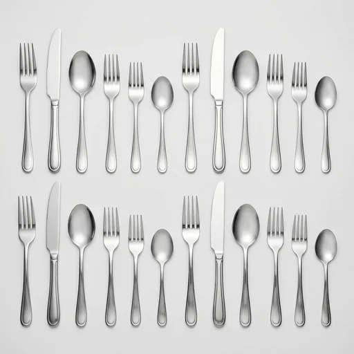 Amazon Basics 20-Piece Stainless Steel Flatware Set